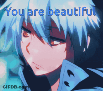 Blue Haired Anime Character You Are Beautiful GIF