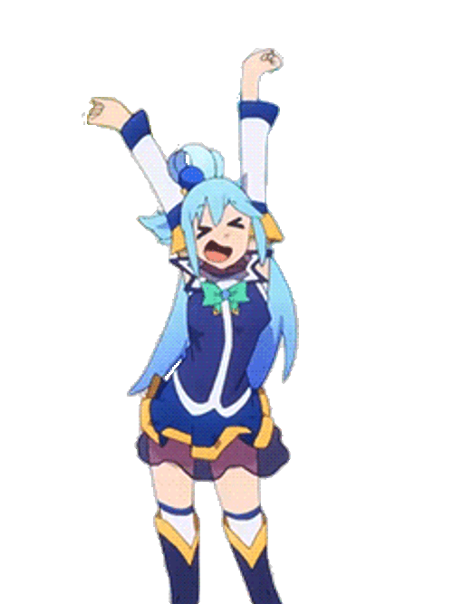 Blue-Haired Anime Girl Dancing GIF