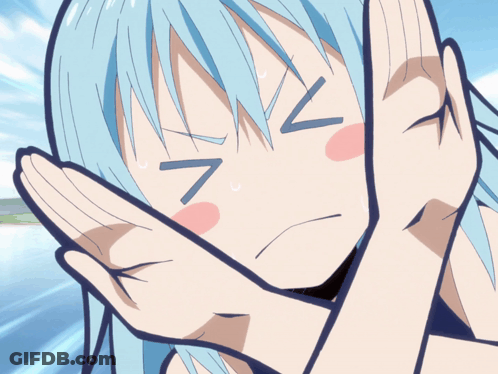 Blue Haired Anime Girl With Yellow Eyes GIF