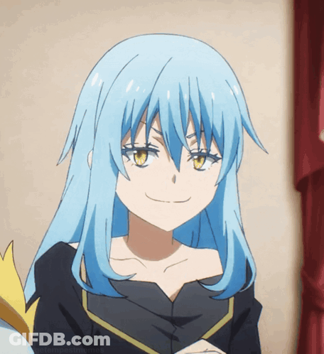 Blue Haired Anime Girl Yellow Eyes GIF