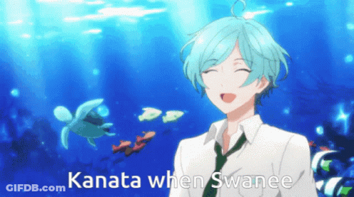 Blue Haired Anime Kanata GIF