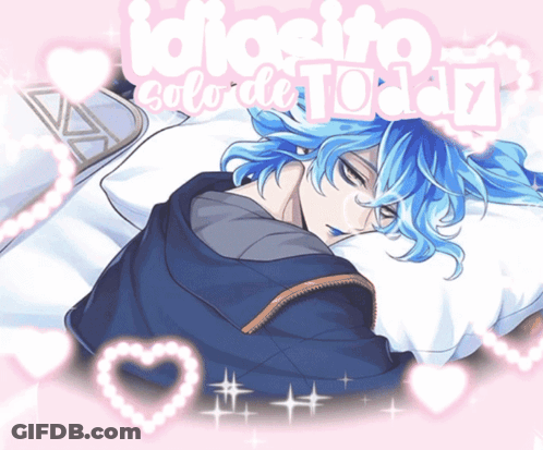 Blue-Haired Boy Pink Hearts Idiosino Colo De Todoly GIF