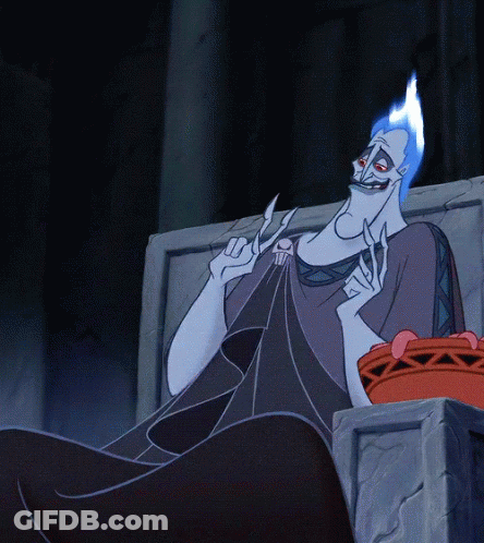 Blue-Haired Cartoon Character Eating Cupcake On Throne GIF