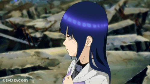 Blue-Haired Girl In Front Of Rubble GIF
