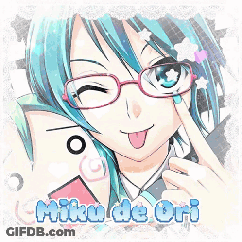 Blue Haired Girl Miku GIF