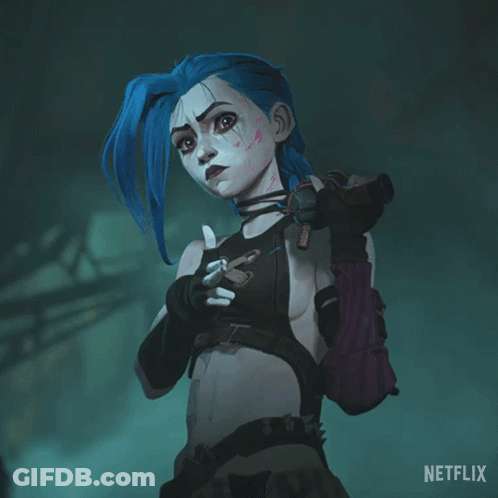 Blue-Haired Girl Saying Phew GIF