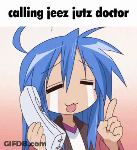 Blue Haired Girl Talking On Phone GIF