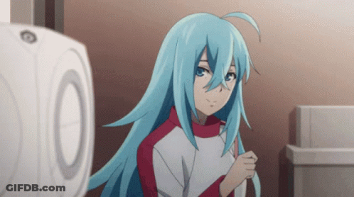 Blue Haired Girl White Circle Number 10 GIF