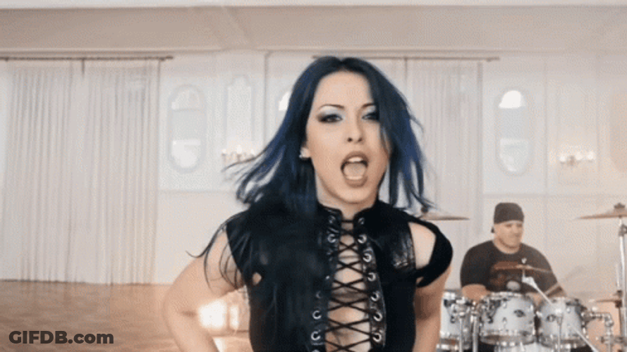 Blue Haired Gorgeous Female Semblant GIF