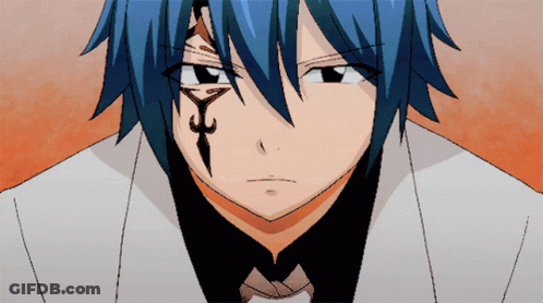 Blue-Haired Man With Face Tattoo GIF