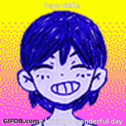 Blue-Haired Person Heya Vielle I Hope You're Having Wonderful Day GIF