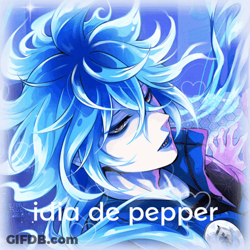 Blue Haired Person With Ida De Pepper GIF