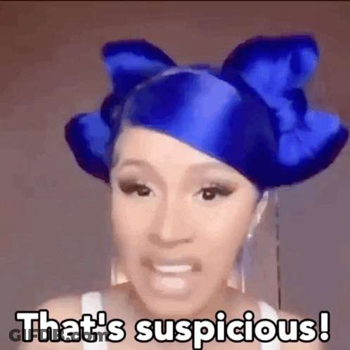 Blue-Haired Woman Saying That's Suspicious GIF