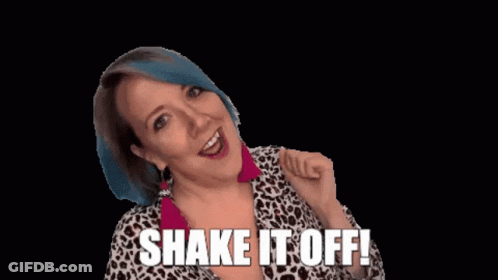 Blue-Haired Woman With Leopard Print Shirt And Earrings GIF