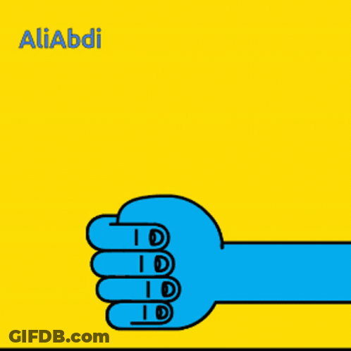 Blue Hand Thumbs Up With Aliabdi GIF