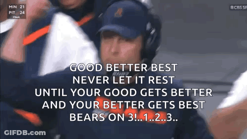 Blue Hat Man Good Better Best Never Rest GIF