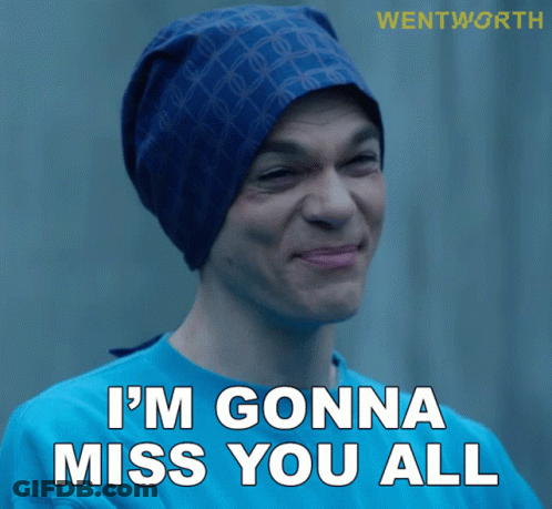 Blue Hat Man I'm Gonna Miss You All GIF