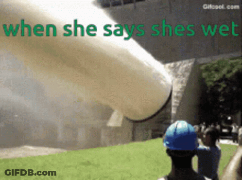 Blue Hat Man Pipe Saying When She Says She's Wet GIF