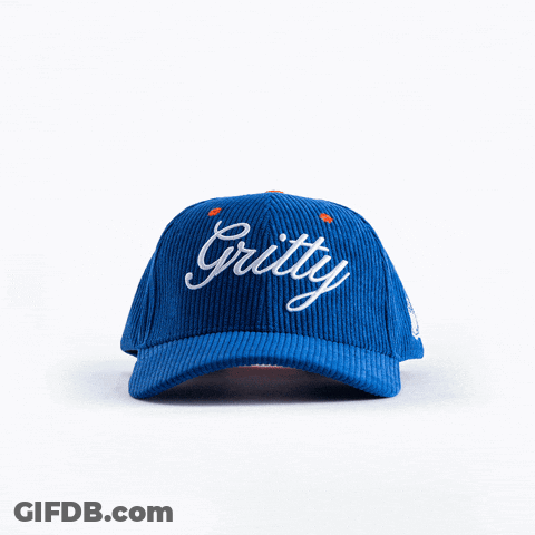 Blue Hat With Ghost Embroidery GIF