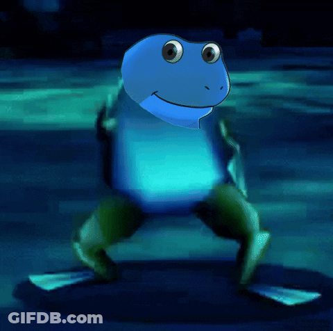 Blue-Headed Green-Legged Frog Dancing In Dark GIF