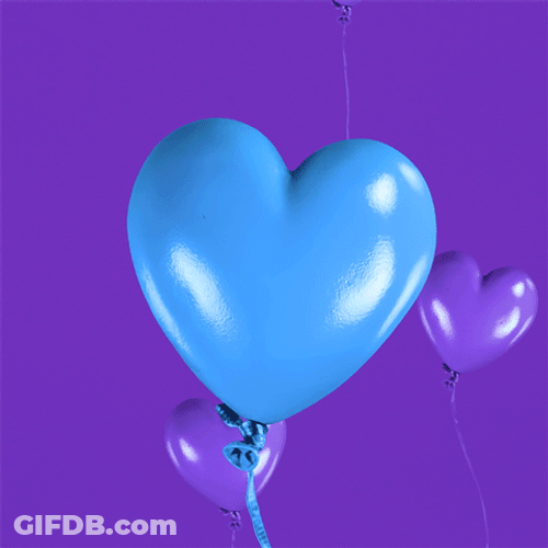 Blue Heart Balloon GIF