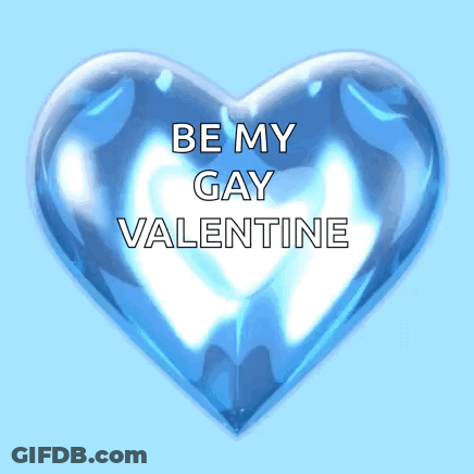 Blue Heart Be My Gay Valentine GIF
