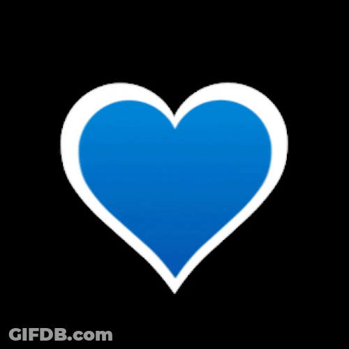 Blue Heart Center Broken GIF