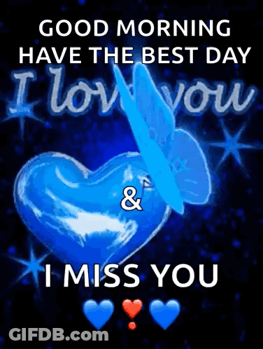 Blue Heart Good Morning I Love You GIF