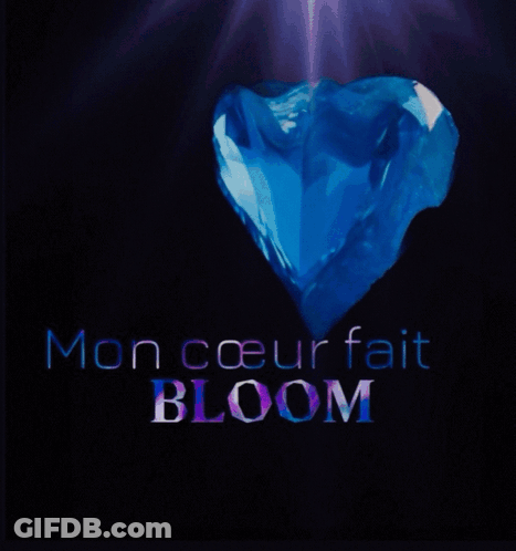 Blue Heart Mon Cœur Fait Bloom GIF