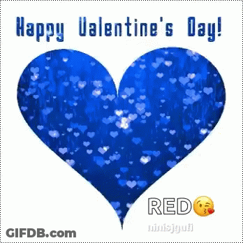 Blue Heart Saying Happy Valentine's Day GIF