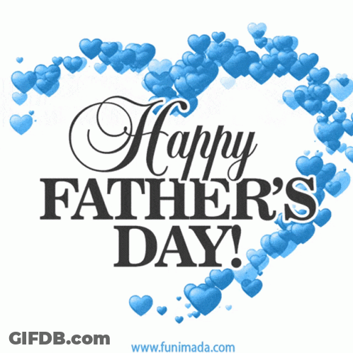 Blue Heart Shaped Father's Day Card GIF