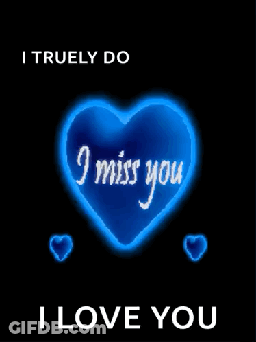 Blue Heart With I Miss You GIF