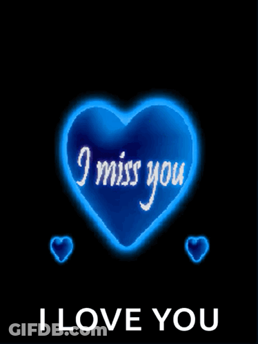 Blue Heart With I Miss You GIF