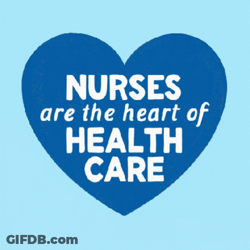 Blue Heart With Nurses And Health Care GIF