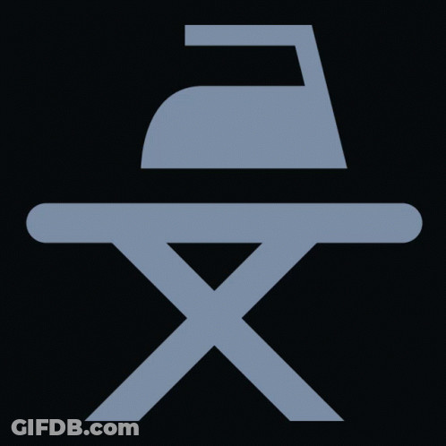 Blue Icon Of Ironing Board With Letter X GIF