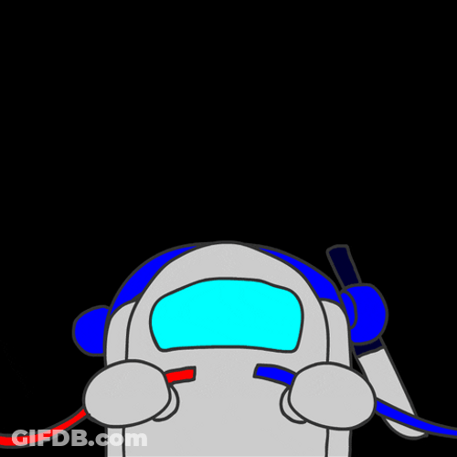 Blue Imposter Slaying White Among Us GIF