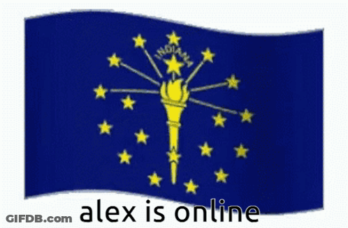 Blue Indiana Flag With Yellow Stars Alex Is Online GIF