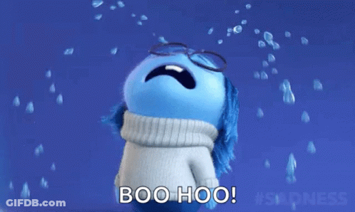 Blue Inside Out Character Crying GIF