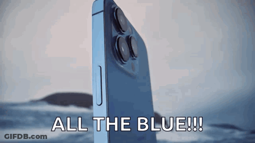 Blue IPhone Saying All The Blue GIF