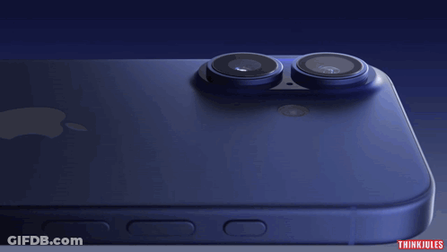Blue IPhone With Thinkjules At Bottom GIF
