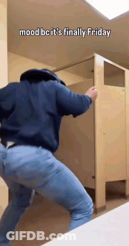 Blue Jacket Man Mood Bc It's Finally Friday GIF