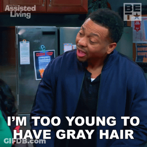 Blue Jacket Man Saying Too Young Gray Hair GIF