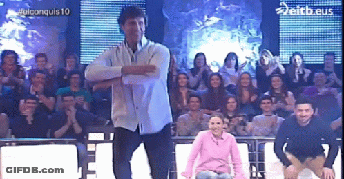Blue Jacket Man Standing In Forest With Eitb.eus GIF