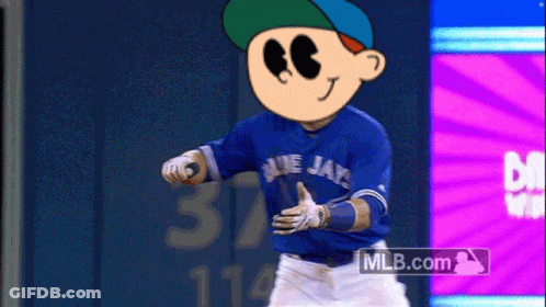 Blue Jays Baseball Player Cartoon Face GIF