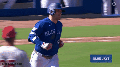 Blue Jays Baseball Player Running On Field GIF