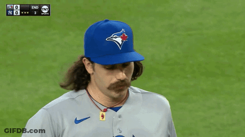Blue Jays Baseball Player With Mustache GIF