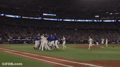 Blue Jays Celebrating AL Championship GIF