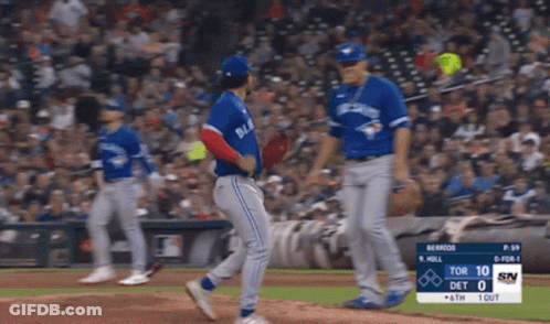 Blue Jays Pitcher Throws To Batter GIF
