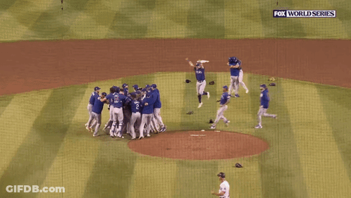 Blue Jays Player Celebrating With Arms In Air GIF