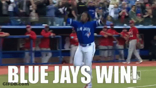 Blue Jays Player Celebrating With Arms Up GIF